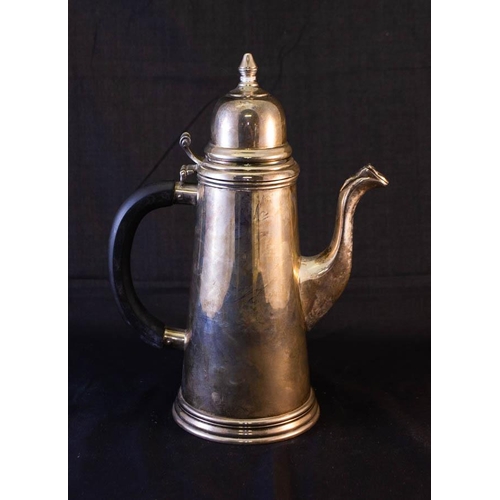 258 - IRISH SILVER COFFEE POT - DATED DUBLIN 1973, 885G 27H CM