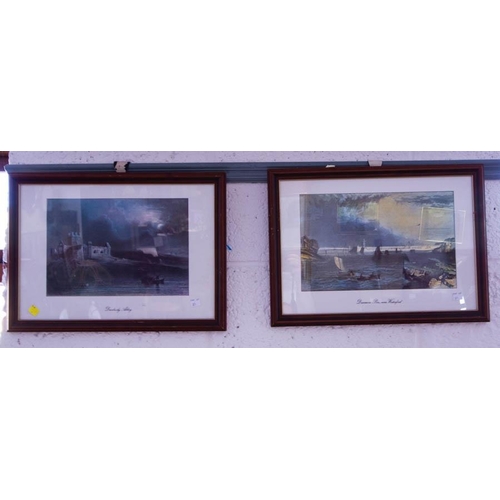 371 - PAIR OF WATERFORD PRINTS, PAIR OF GLOWER PRINTS + LARGE PRINT