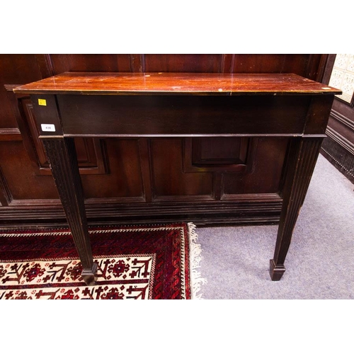 430 - MAHOGANY RECTANGULAR CONSOLE TABLE WITH TAPERED LEG