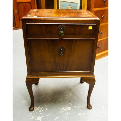 516 - EDWARDIAN MAHOGANY DRESSING TABLE 100 X 52CM  + LOCKER WITH DROP FRONT