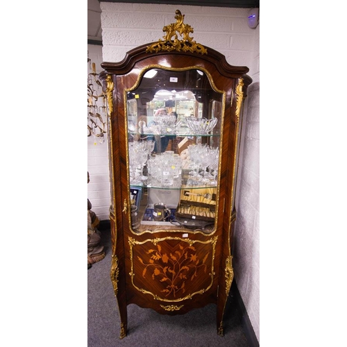 69 - FRENCH STYLE ORNATE SHAPE FRONT DISPLAY CABINET 90W X 45D X 200H CM