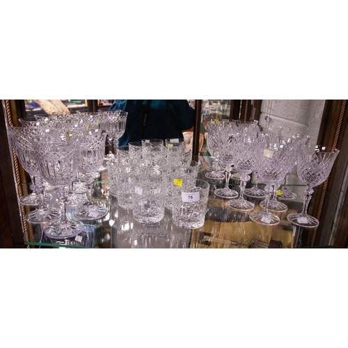 76 - 3X 7 GALWAY WINE + WHISKEY GLASSES