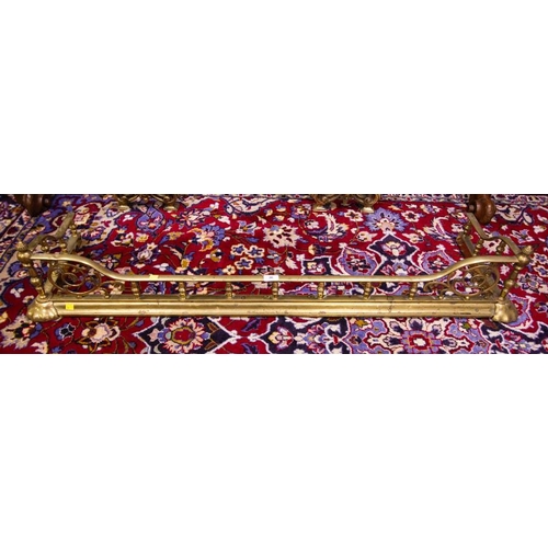 96 - ORNATE BRASS FENDER. 130 X 40CM