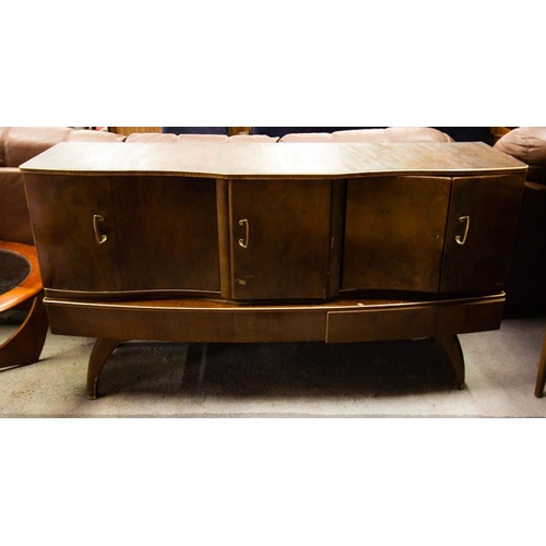130 - 1950’S/60’S SUPER BAR SIDEBOARD WITH PULLOUT BAR 155W X 50D X 85H CM