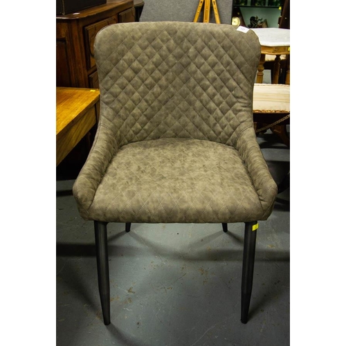 137 - 6  MODERN QUILTED UPHOLSTERED DINING CHAIRS