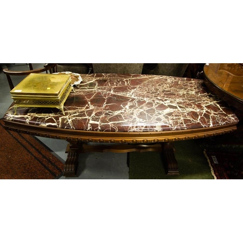 178 - LARGE MARBLE TOP COFFEE TABLE