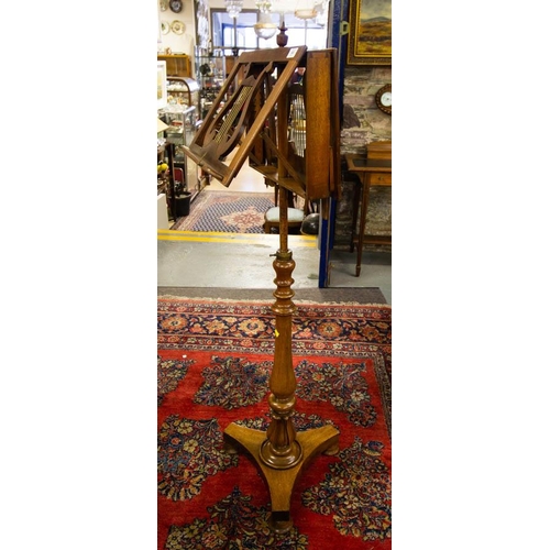 183 - VICTORIAN MAHOGANY DOUBLE SIDED MUSIC STAND 140H CM