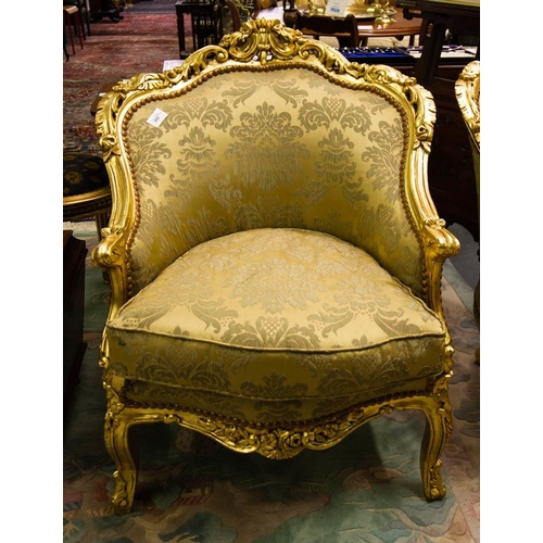 205 - PAIR OF ORNATE GILT FRENCH STYLE ARM CHAIRS