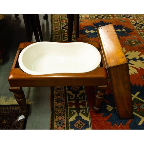 211 - VICTORIAN MAHOGANY BABYS BATH COMPLETE 57 X 35 X 45H CM