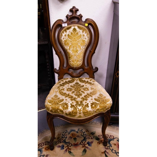 49 - PAIR OF CABRIOLE LEG ORNATE OCCASIONAL CHAIRS
