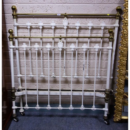 491 - 4FT BRASS + IRON BED ENDS + SIDES - PROVENANCE FROM RYAN'S DAUGHTER MOVIE