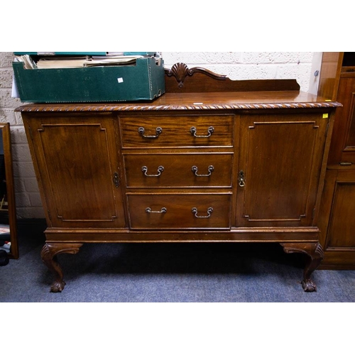 495 - MAHOGANY ROPE EDGE SIDEBOARD 137W X 53D X 105H CM