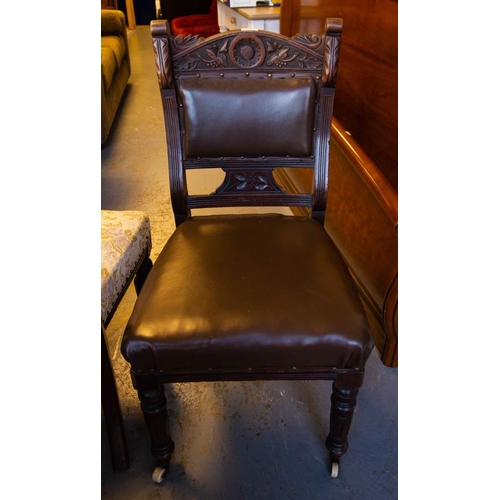 533 - 6 CARVED EDWARDIAN DINING CHAIRS