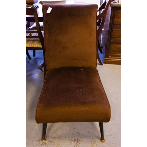 538 - VINTAGE VELOR BEDROOM CHAIR