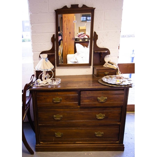 539 - EDWARDIAN WALNUT DRESSING TABLE 106W X 52 X 167H CM