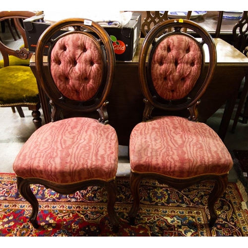 558 - PAIR OF ANTIQUE OVAL BAK OCCASIONAL CHAIRS