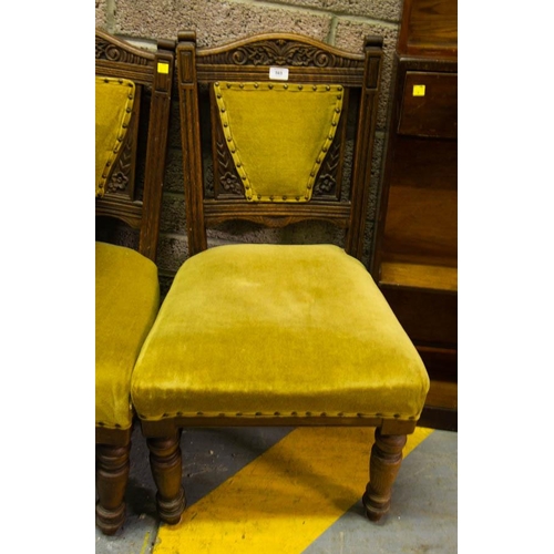 565 - 4 OAK EDWARDIAN DINING CHAIRS AF