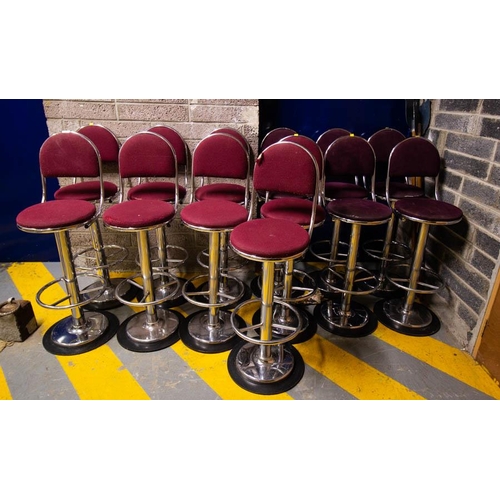 570 - 13 QUALITY CHROME HIGH REVOLVING STOOLS