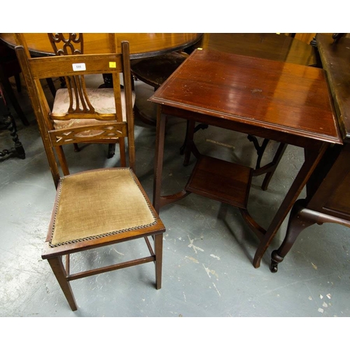 586 - INLAID OCCASIONAL TABLE + INLAID OCCASIONAL CHAIR