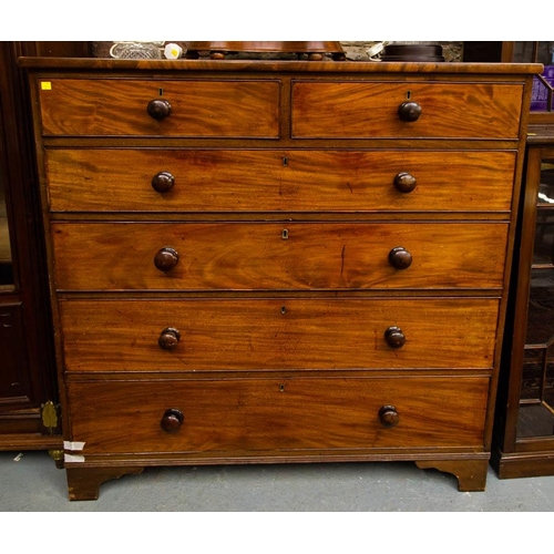 72 - VICTORIAN MAHOGANY 2 OVER 4 DRAWER CHEST.  120 X 57CM X 120 CM HIGH