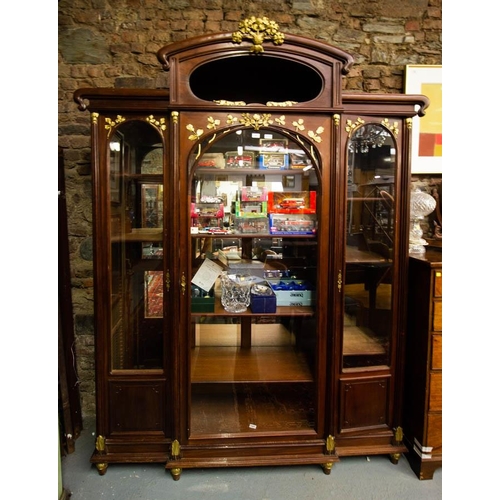 76 - LARGE 3 DOOR FRENCH DISPLAY CABINET AF 184W X 47D X 244H CM