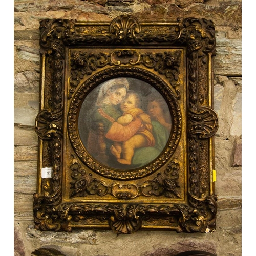95 - RELIGIOUS PICTURE IN ORNATE FRAME 40 X 80CM