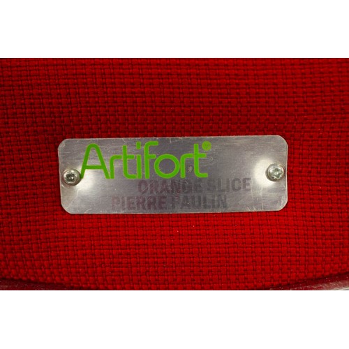 106 - RED PIERRE PAULIN ORANGE SLICE CHAIR FOR ARTIFORT FULLY LABELLED
