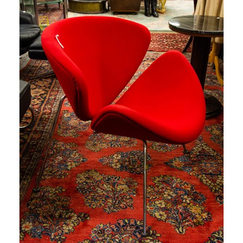 106 - RED PIERRE PAULIN ORANGE SLICE CHAIR FOR ARTIFORT FULLY LABELLED