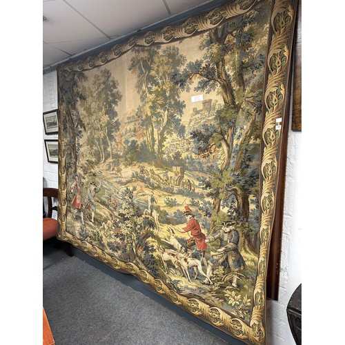 576 - LARGE 19TH CENTURY FRENCH WALL TAPESTRY 244 X 207CM