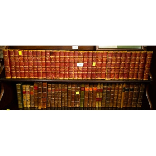 111 - COLLECTION OF LEATHER BOUND BOOKS + 31 VOLS OF ANTIQUE LEATHER BOUND WAVERLY NOVELS