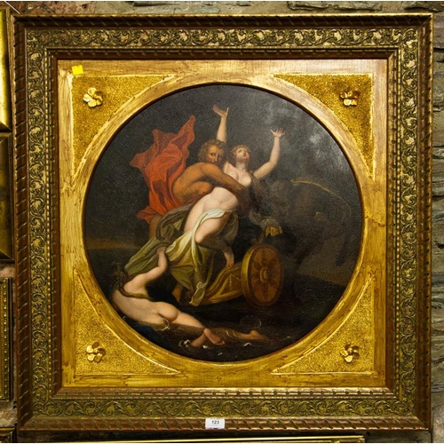 123 - AFTER GIOVANNI BALTISTA GAULLI OIL ON CANVAS IN GILT FRAME 83 X 83 CM