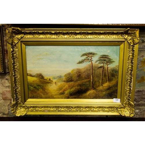 124 - ANTIQUE OIL ON CANVAS LARPENT ROBERTS 30 X 50 CM