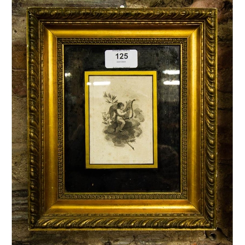 125 - 2 + 2 MEZZOTINT ENGRAVINGS IN GILT FRAMES. 26CM X 22CM