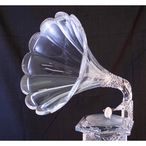 146 - SUPERB MASTER CUTTERS WATERFORD CRYSTAL GRAMOPHONE. 50CM HIGH