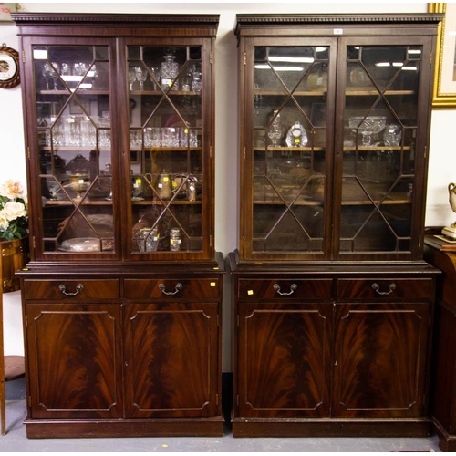 168 - PAIR OF DIAMOND DOOR BOOKCASES 98H CM