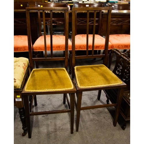 172 - PAIR OF INLAID MAHOGANY BEDROOM CHAIRS