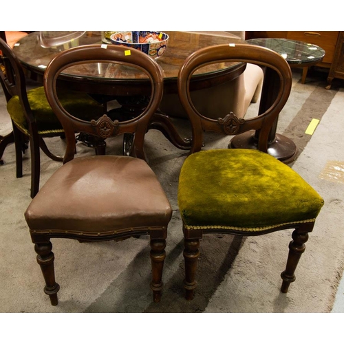 183 - 4 VICTORIAN MAHOGANY BALLOON BACK CHAIRS