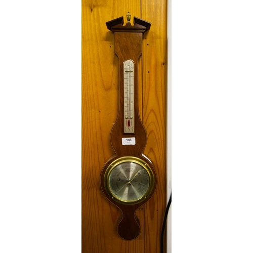 185 - NEAT INLAID MAHOGANY BAROMETER