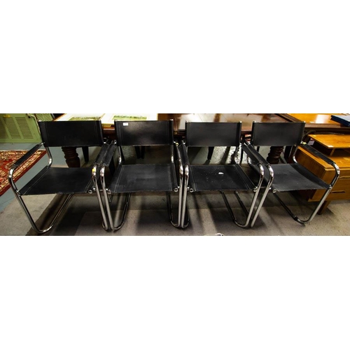 194 - 4 MATTEO GRASSI ATTRIBUTED CANTILEVER CHAIRS  - 1 ARM DAMAGED