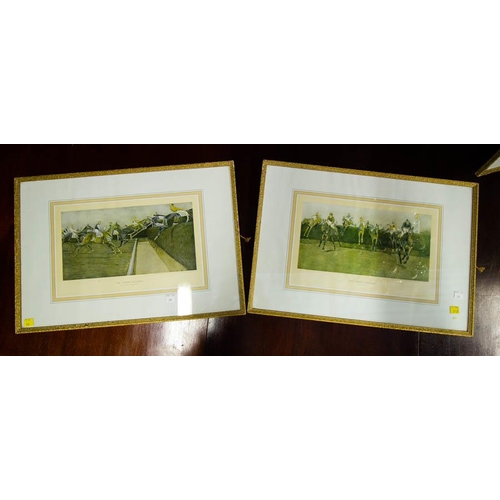 209 - 4 RACING PRINTS IN GILT FRAMES 52 X 37CM