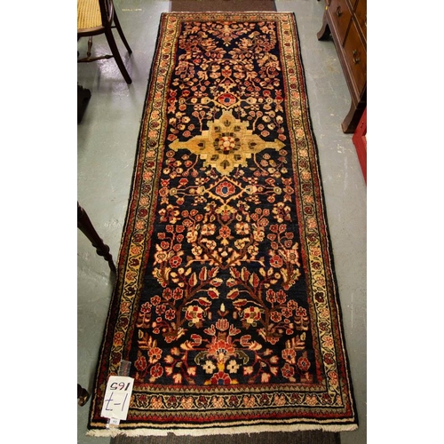 224 - PERSIAN SOUROUK FINE WOVEN RUG. 296 X 110 CM