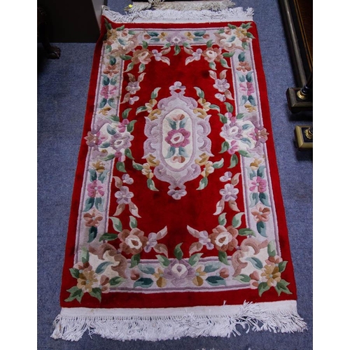 227 - 3 CHINESE WOOL MATS 160 X 96 CM