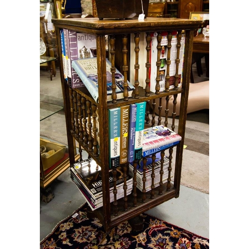 230 - EDWARDIAN OAK REVOLVING BOOKCASE 53 X 53 X 115H CM