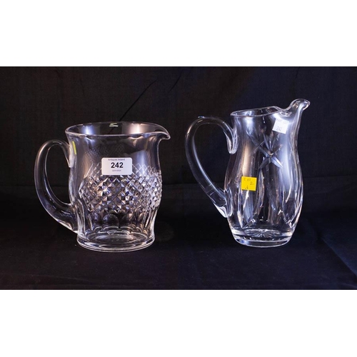 242 - 2 WATERFORD CRYSTAL WATER JUGS