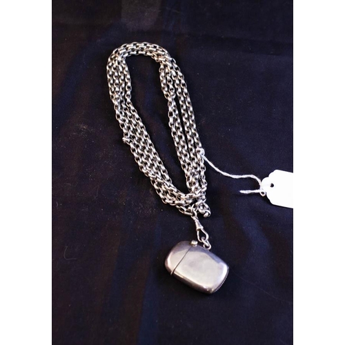 277 - SILVER WATCH CHAIN + VESTA 102G