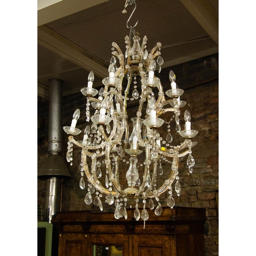 301 - 16 BRANCH CHANDELIER 120H X 82W CM - As found