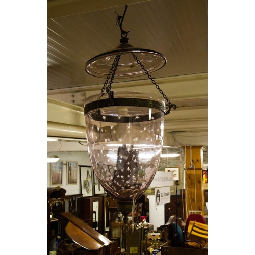 306 - PAIR OF ETCHED GLASS CEILING CANDLE LIGHTS
50CM DROP