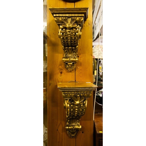 309 - PAIR OF GILDED CORBELS