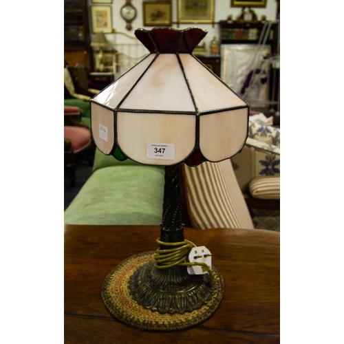 347 - TIFFANY STYLE TABLE LAMP. 45CM HIGH