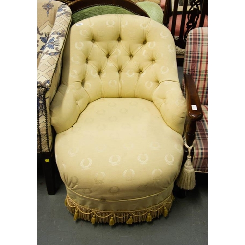 353 - BUTTON BACK UPHOLSTERED CHAIR